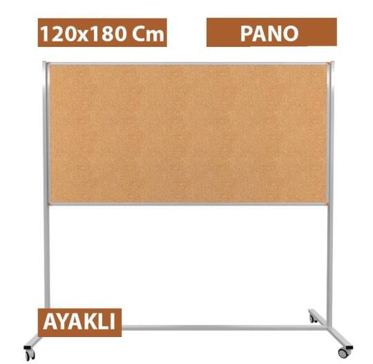 Mantar Pano Tekerlekli Ayaklı Sabit Tek Taraflı 120x180 cm