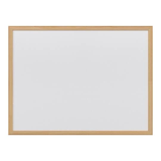 Naturel Ahşap Çerçeve Beyaz Laminat Yazı Tahtası 45x60 cm