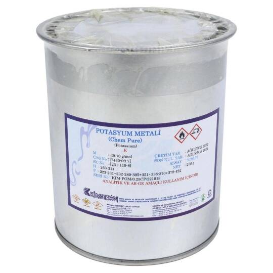 Oscar Potasyum Metali (250 G, Bloklar Halinde, Hidrokarbon İçinde)