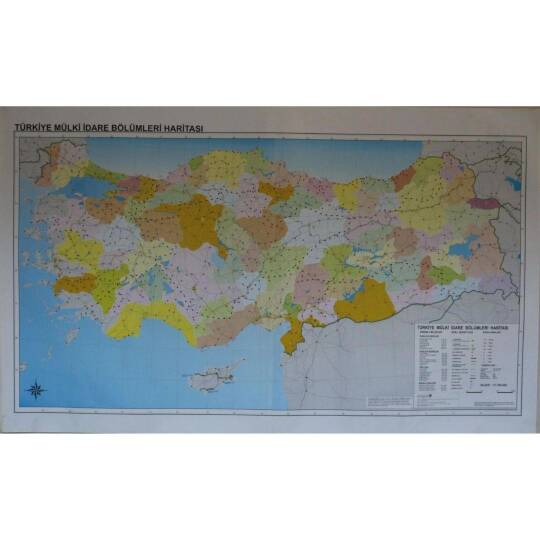 Oscar Türkiye Mülki İdare Bölümleri Haritası 80X135 Cm