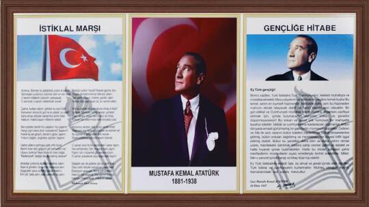 Üçlü Milli Levhalar MDF Çerçeveli 45x90 cm